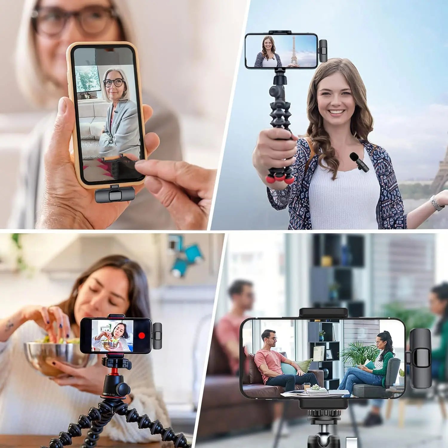 Hitozon Wireless Mini Microphone: Premium Lavalier Mic for iPhone, iPad, and Android - Ideal for Video Recording, Vlogging, and Podcasts with Advanced Noise Reduction