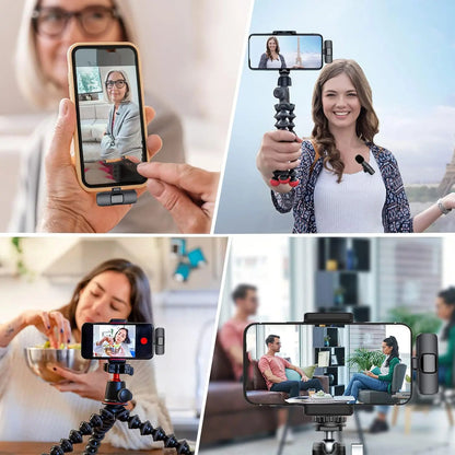 Hitozon Wireless Mini Microphone: Premium Lavalier Mic for iPhone, iPad, and Android - Ideal for Video Recording, Vlogging, and Podcasts with Advanced Noise Reduction