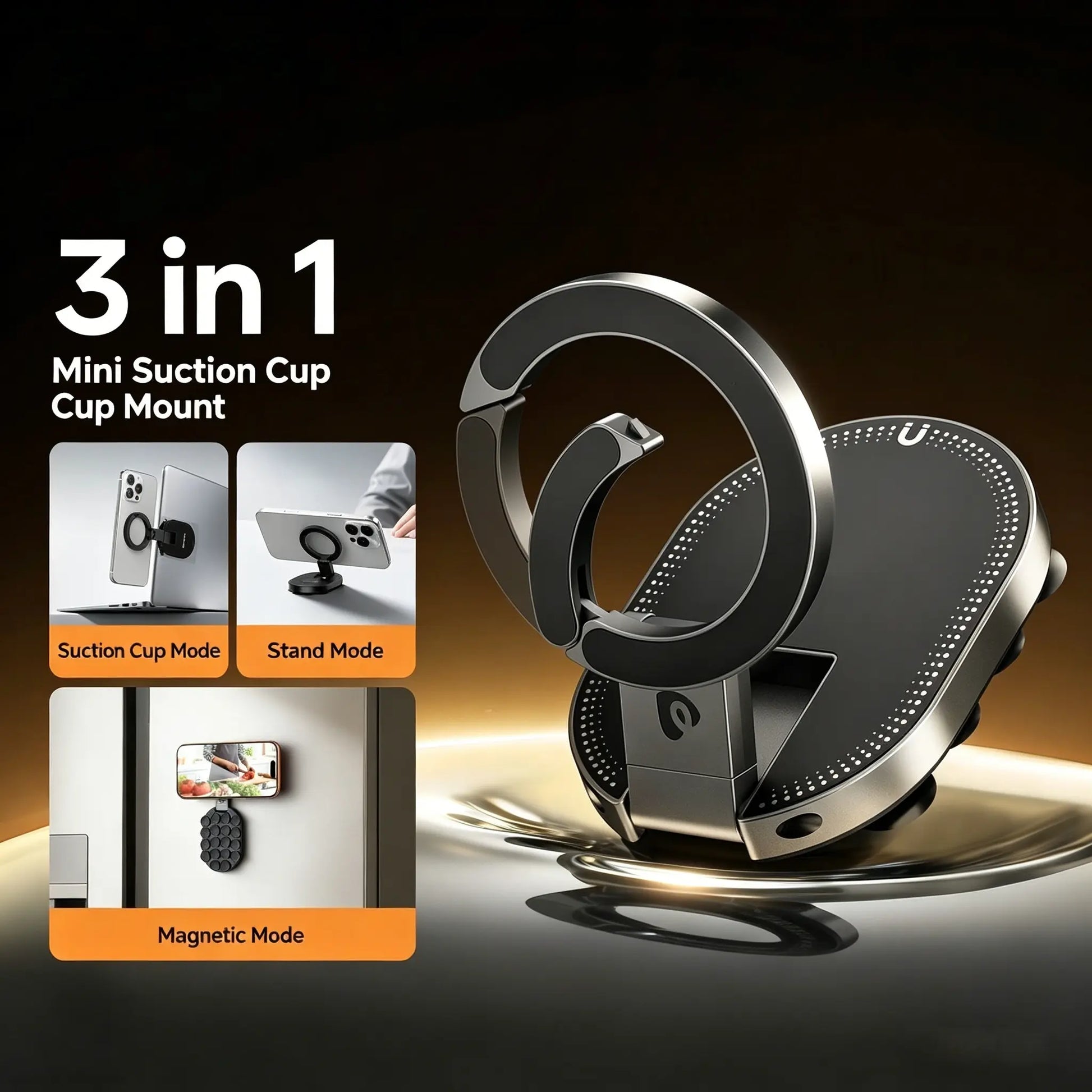 MagSafe-Compatible 360° Rotatable Phone Holder and Stand for Car, Desk, and Travel - Universal Smartphone Mount
