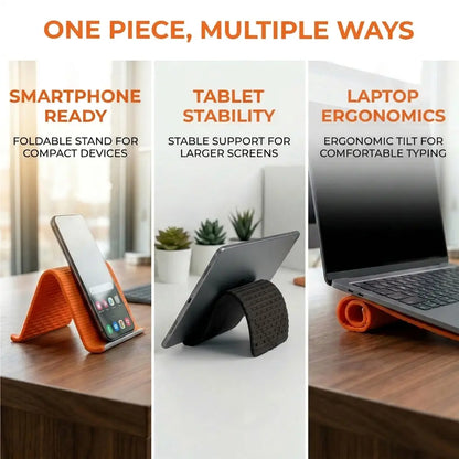 Ngangee Flexstand - Versatile Silicone and Aluminum Phone Holder with Adjustable Anti-Slip Desktop Mount for Phones, Tablets, and Laptops, Portable Car Mount for Home, Office, and Travel