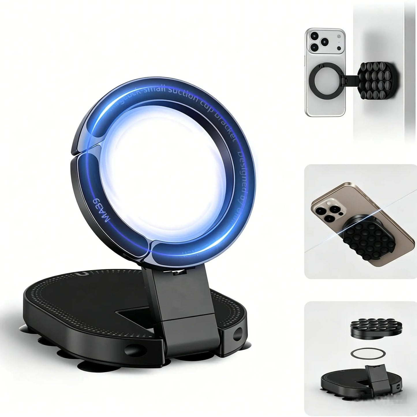 MagSafe-Compatible 360° Rotatable Phone Holder and Stand for Car, Desk, and Travel - Universal Smartphone Mount