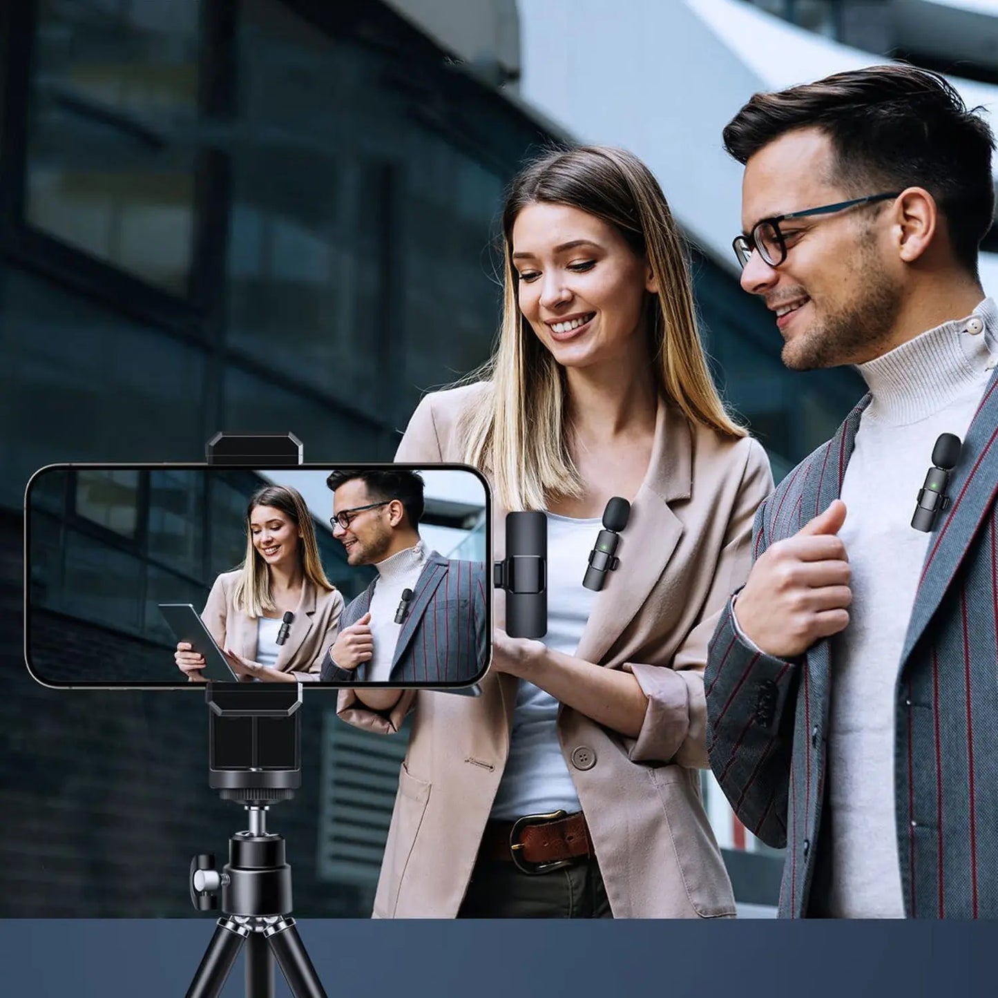 Hitozon Wireless Mini Microphone: Premium Lavalier Mic for iPhone, iPad, and Android - Ideal for Video Recording, Vlogging, and Podcasts with Advanced Noise Reduction