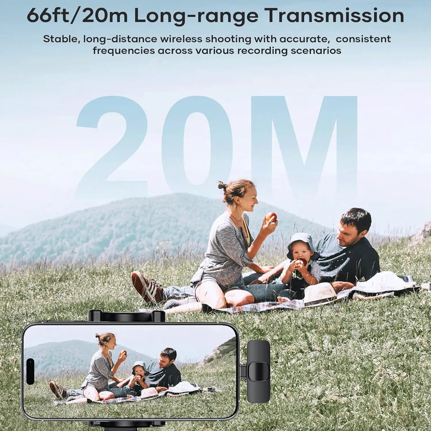 Hitozon Wireless Mini Microphone: Premium Lavalier Mic for iPhone, iPad, and Android - Ideal for Video Recording, Vlogging, and Podcasts with Advanced Noise Reduction