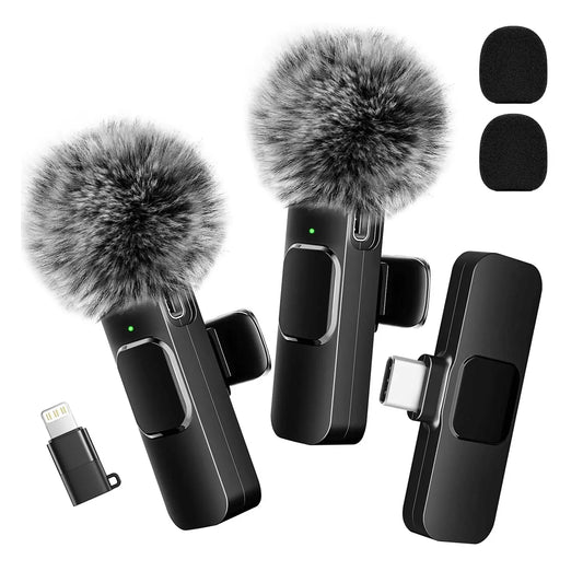 Hitozon Wireless Mini Microphone: Premium Lavalier Mic for iPhone, iPad, and Android - Ideal for Video Recording, Vlogging, and Podcasts with Advanced Noise Reduction